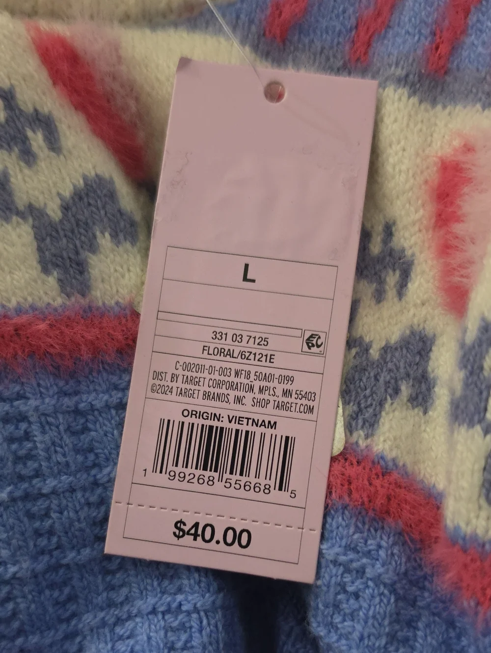 Wild Fable Women's Pullover Sweater, Multicolor Floral SIZE L
